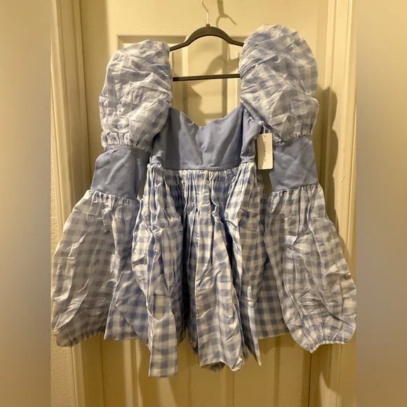 NWT L Selkie Dairy Gingham Barre Dress - Picture 2 of 3